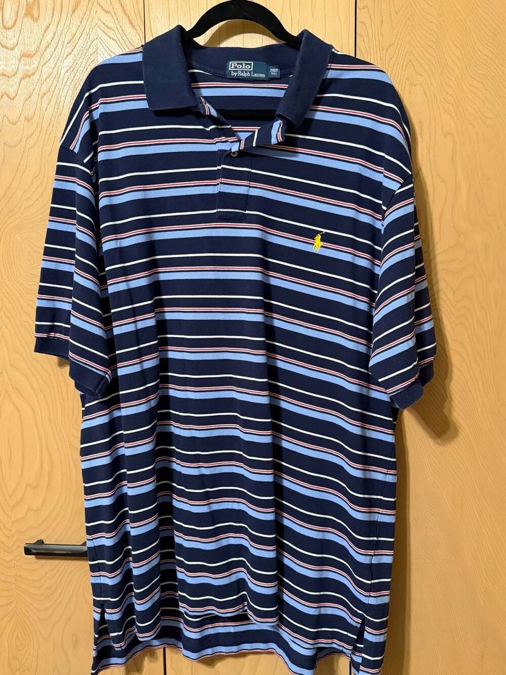 Polo Ralph Lauren Men's Blue Striped Short Sleeve Polo Shirt 2XLT